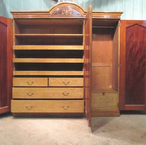 fig 4. ANTIQUE LARGE 19TH CENTURY BURR ASH & ROSEWOOD COMPACTUM WARDROBE NEO CLASSICAL C1855