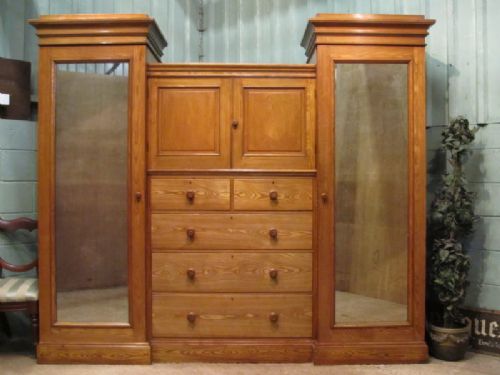 Antique Victorian Ash Sentry Box Wardrobe Compactum C1880