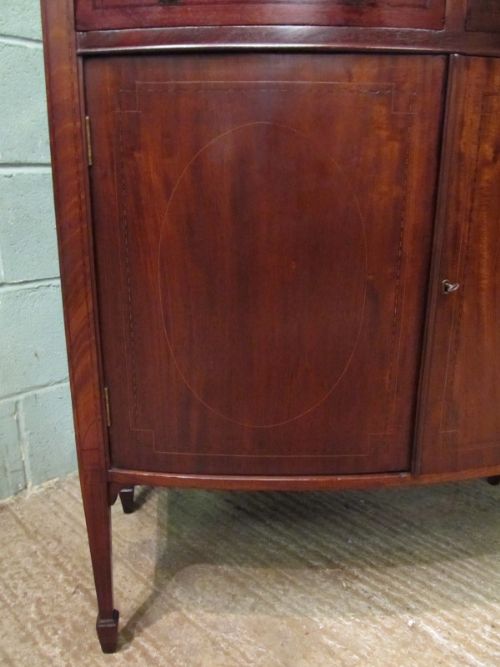 fig 2. Antique Edwardian Inlaid Mahogany Bow Front Cabinet c1900