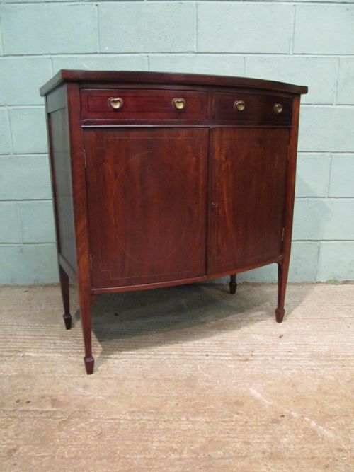 fig 1. Antique Edwardian Inlaid Mahogany Bow Front Cabinet c1900