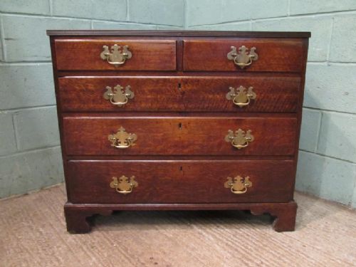 fig 1. ANTIQUE 18TH CENTURY GEORGIAN OAK CHEST OF DRAWERS C1780