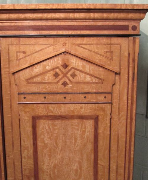 fig 1. ANTIQUE LARGE 19TH CENTURY BURR ASH & ROSEWOOD COMPACTUM WARDROBE NEO CLASSICAL C1855