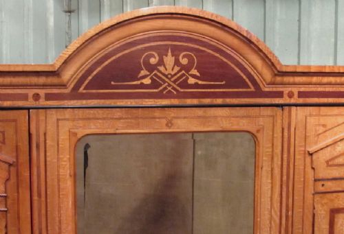 fig 2. ANTIQUE LARGE 19TH CENTURY BURR ASH & ROSEWOOD COMPACTUM WARDROBE NEO CLASSICAL C1855