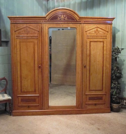 fig 5. ANTIQUE LARGE 19TH CENTURY BURR ASH & ROSEWOOD COMPACTUM WARDROBE NEO CLASSICAL C1855
