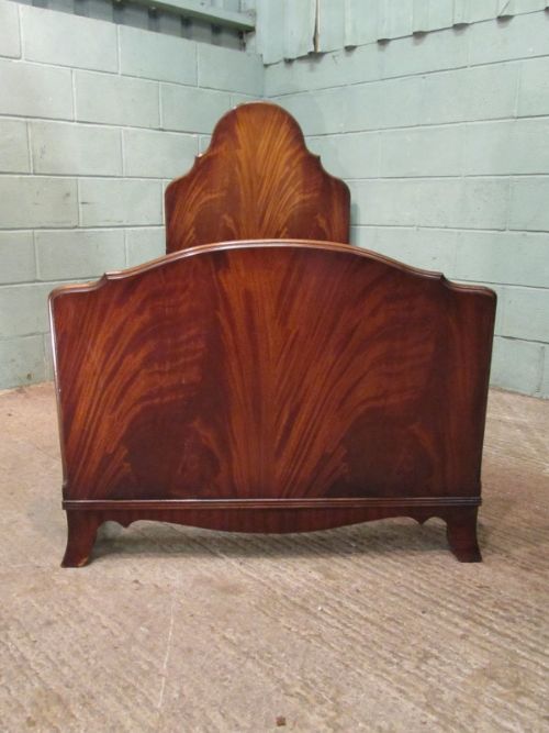 fig 2. Antique Pair Edwardian Flamed Mahogany Single Beds c1900