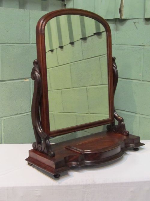 Antique William 1v Large Mahogany Toilet Mirror C1830