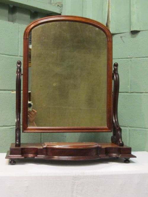 fig 1. ANTIQUE WILLIAM 1V LARGE MAHOGANY TOILET MIRROR C1830