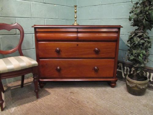 Antique Victorian Mahogany Small Chest of Drawers C1880