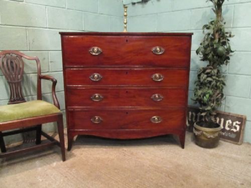 fig 1. ANTIQUE REGENCY MAHOGANY SECRETAIRE CHEST OF DRAWERS C1810