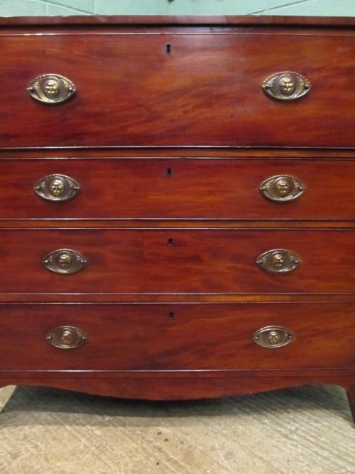 fig 2. ANTIQUE REGENCY MAHOGANY SECRETAIRE CHEST OF DRAWERS C1810