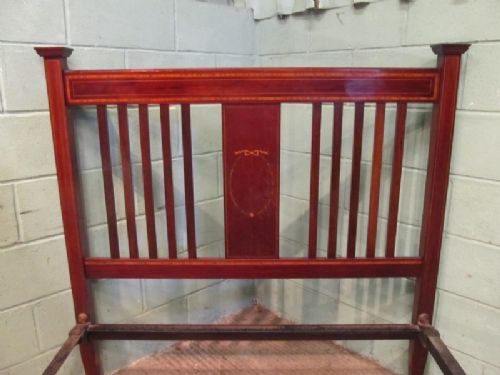 fig 2. ANTIQUE EDWARDIAN INLAID MAHOGANY DOUBLE BED C1900