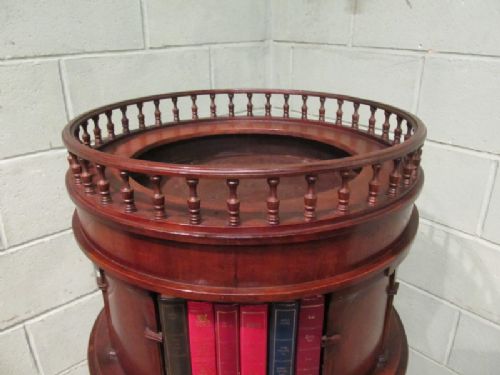 fig 1. ANTIQUE FRENCH MAHOGANY REVOLVING BOOKCASE C1920