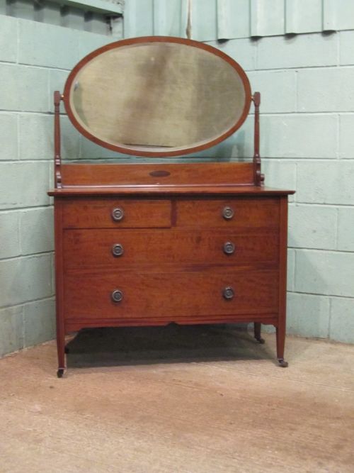 fig 3. ANTIQUE EDWARDIAN MAHOGANY INLAID THREE PIECE BEDROOM SUITE C1900
