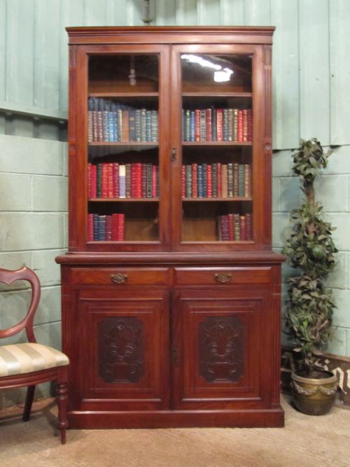 Antique Edwardian Mahogany Library Bookcase C1900