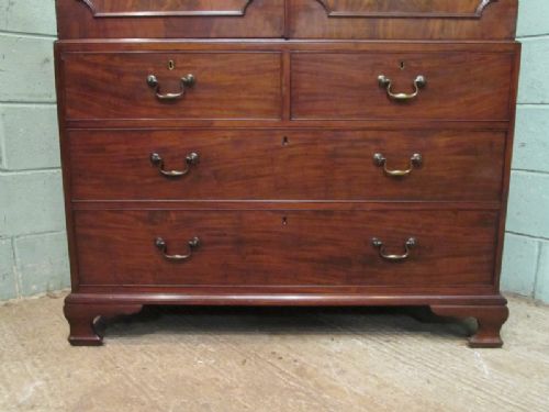 fig 2. ANTIQUE REGENCY MAHOGANY CLOTHES PRESS WARDROBE C1820