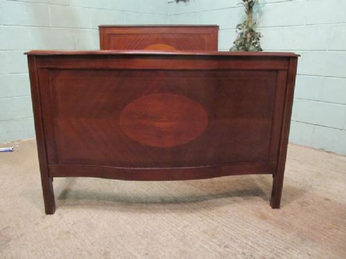 fig 1. ANTIQUE EDWARDIAN INLAID MAHOGANY DOUBLE BED C1900