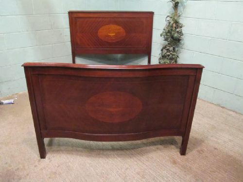 Antique Edwardian Inlaid Mahogany Double Bed C1900