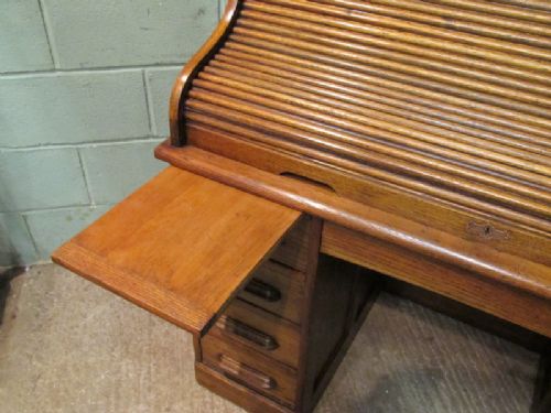 fig 2. ANTIQUE EDWARDIAN OAK ROLL TOP DESK C1900