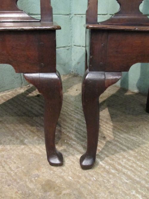 fig 1. ANTIQUE PAIR EARLY 18TH CENTURY GEORGIAN COUNTRY OAK CHAIRS C1720