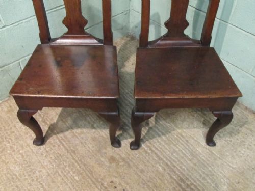fig 2. ANTIQUE PAIR EARLY 18TH CENTURY GEORGIAN COUNTRY OAK CHAIRS C1720