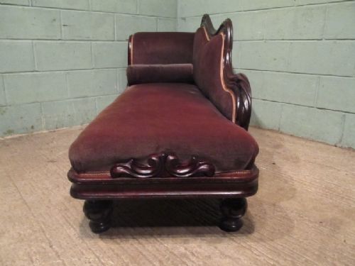 Antique William 1v Cuban Mahogany Chaise Longue C1830