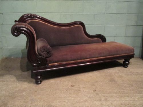 fig 1. ANTIQUE WILLIAM 1V CUBAN MAHOGANY CHAISE LONGUE C1830