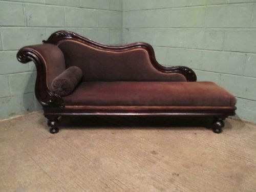 fig 2. ANTIQUE WILLIAM 1V CUBAN MAHOGANY CHAISE LONGUE C1830
