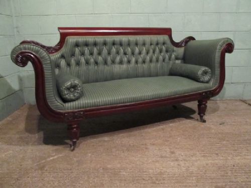 Antique William 1v Quality Mahogany Scroll Arm Sofa C1830