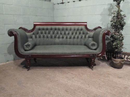 fig 1. ANTIQUE WILLIAM 1V QUALITY MAHOGANY SCROLL ARM SOFA C1830