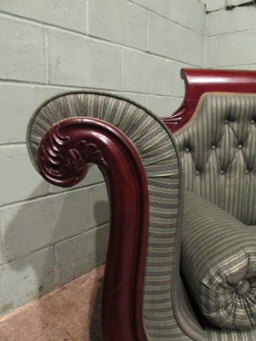 fig 2. ANTIQUE WILLIAM 1V QUALITY MAHOGANY SCROLL ARM SOFA C1830
