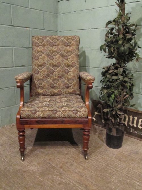 fig 1. ANTIQUE REGENCY MAHOGANY RECLINING ARMCHAIR C1820