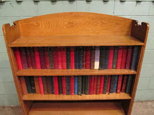fig 2. ANTIQUE ARTS & CRAFTS GOLDEN OAK OPEN BOOKCASE C1900