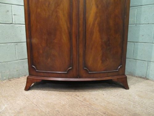 fig 1. ANTIQUE EDWARDIAN FLAMED MAHOGANY BOW FRONT WARDROBE C1900