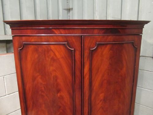 fig 2. ANTIQUE EDWARDIAN FLAMED MAHOGANY BOW FRONT WARDROBE C1900