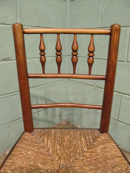 fig 2. ANTIQUE SET FOUR EARLY 19TH CENTURY COUNTRY ELM SPINDLE BACK CHAIRS C1840