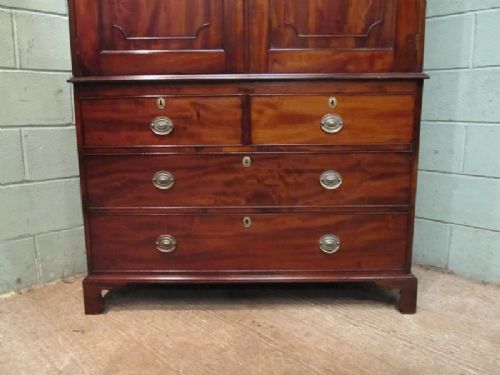 fig 1. Antique Georgian Regency Mahogany Press Wardrobe c1820