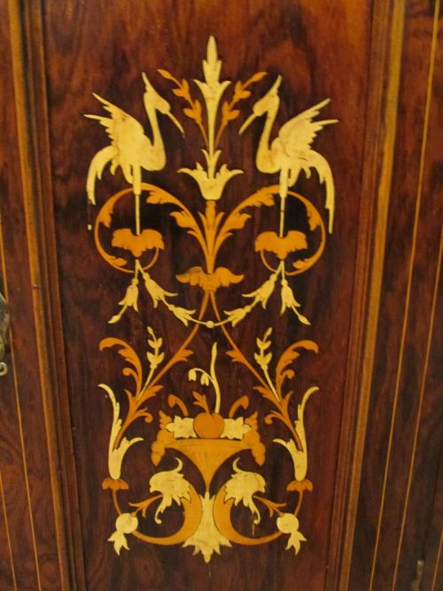 fig 2. Antique Edwardian Rosewood Inlaid Bedside Cabinet c1900