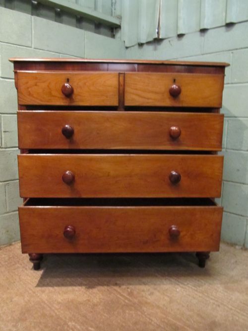 fig 1. Antique Early Victorian Welsh Oak & Mahogany Chest of Drawers c1850