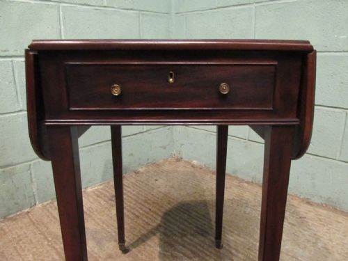 fig 2. Antique Small Georgian Regency Mahogany & Rosewood Drop Leaf Pembroke Side Table c1820