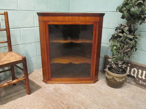 Antique Georgian Regency Satinwood Hanging Corner Cabinet C1820