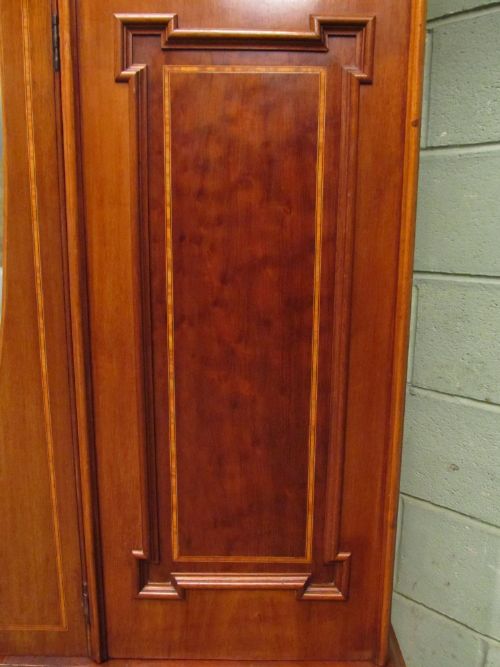 fig 1. ANTIQUE EDWARDIAN INLAID MAHOGANY DOUBLE WARDROBE C1900