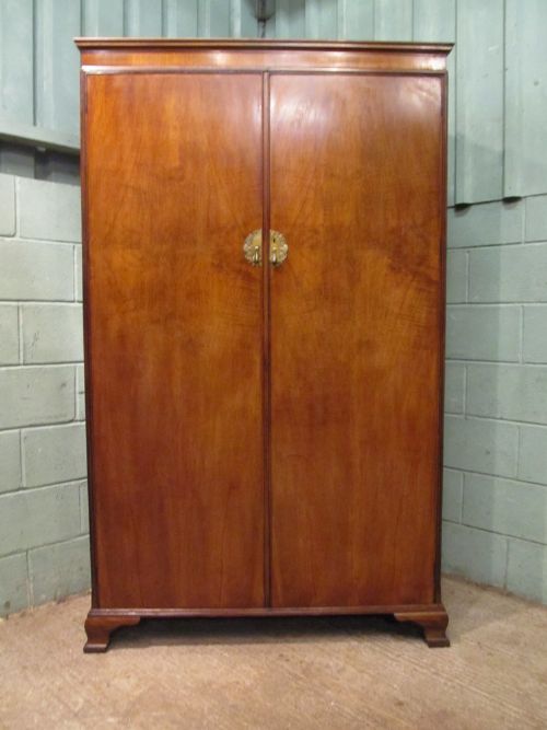 fig 1. ANTIQUE WARING & GILLOWS WALNUT DOUBLE WARDROBE C1920