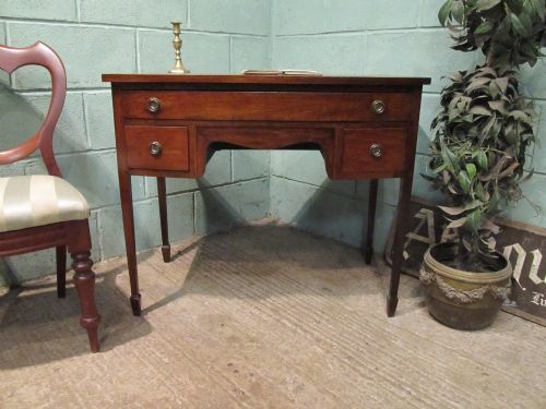 Antique Edwardian Sheraton Mahogany Bow Front Writing Desk C900