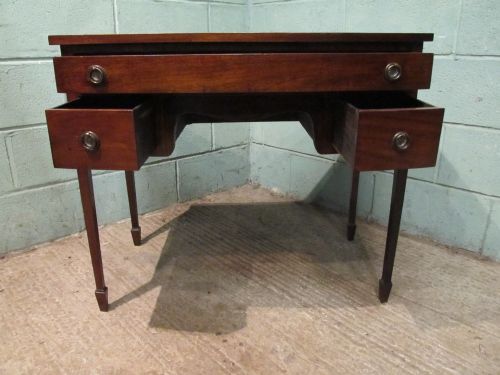 fig 2. ANTIQUE EDWARDIAN SHERATON MAHOGANY BOW FRONT WRITING DESK C900