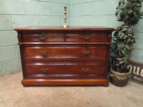 Antique Edwardian Mahogany Chest of Drawers 30" High C1900
