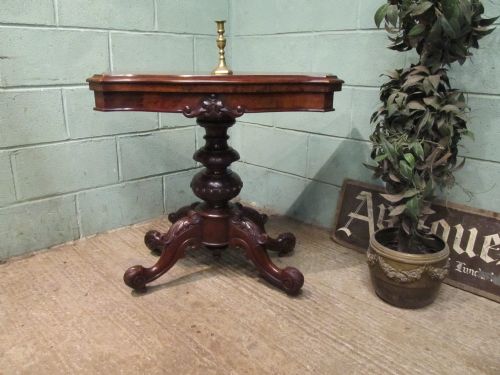 Antique William 1v Burr Walnut Serpentine Fold Over Games Table C1830