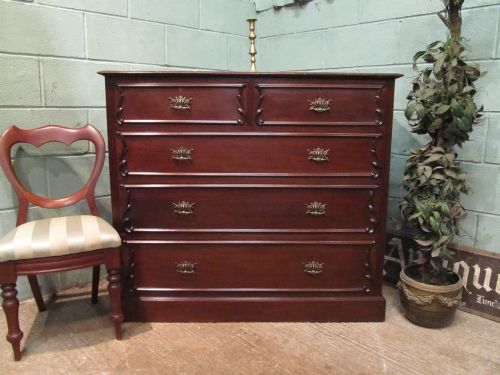 Antique Edwardian Mahogany Chippendale Chest of Drawers C1900