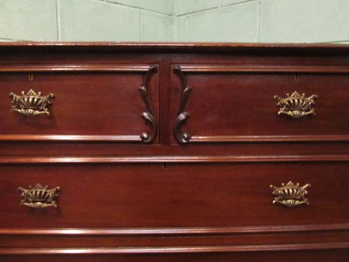 fig 2. ANTIQUE EDWARDIAN MAHOGANY CHIPPENDALE CHEST OF DRAWERS C1900