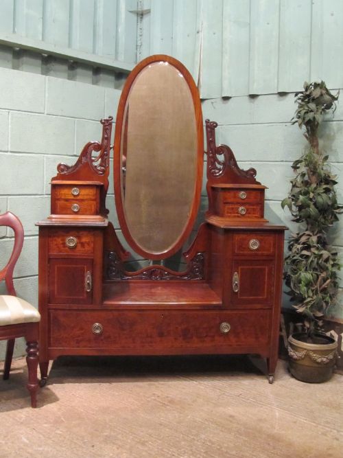 Antique Edwardian Art Nouveau Mahogany Dressing Table C1900