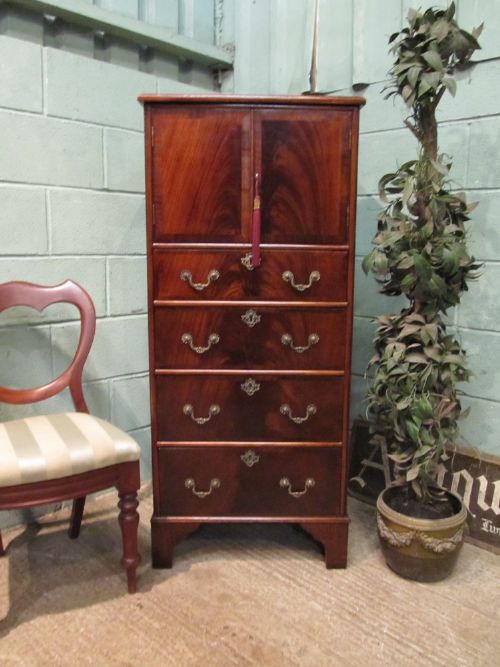 Antique Edwardian Flamed Mahogany Tallboy Chest of Drawers C1900